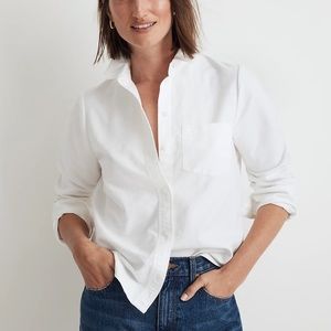 Madewell White Button Down with Pocket